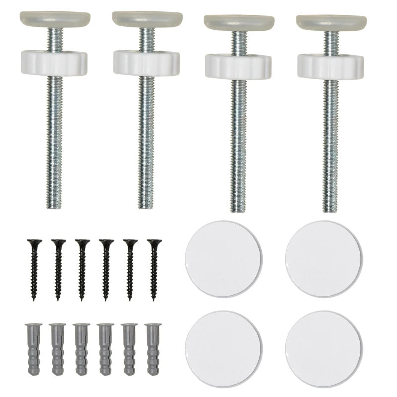 PawHut Bramka Ochronna dla Psów, Montaż na Zacisk, Regulowana Długość, Stal/ABS, 75-115 x 76cm, Biała