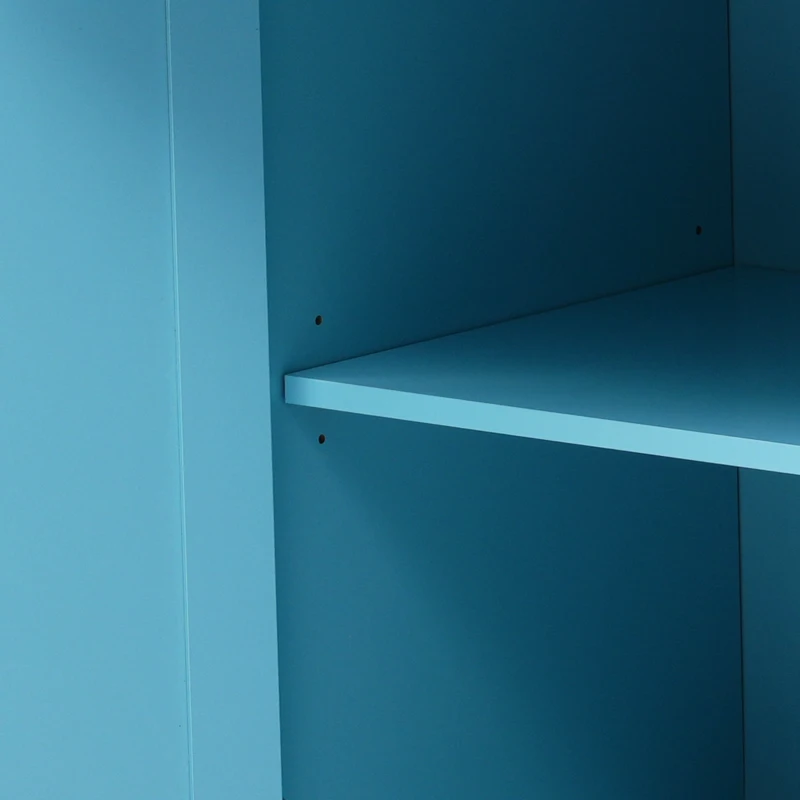 Carrello da Cucina Multifunzionale con Tavolo Ribaltabile, Ripiani Regolabili e Cassetti, su 5 Ruote, 129x71x91,5 cm - Mobiletto da Cucina, Blu+Giallo