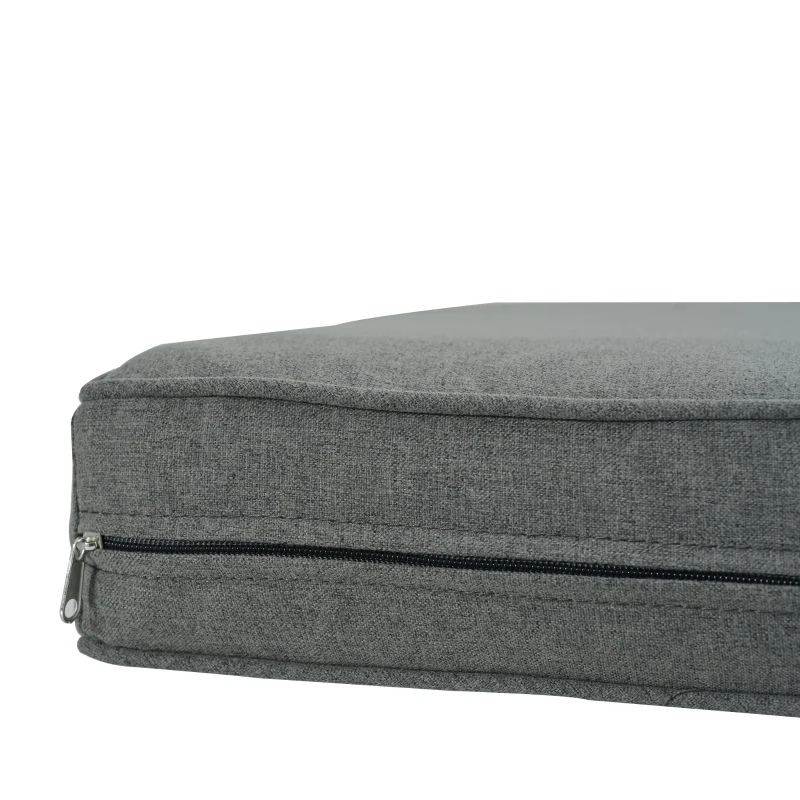 Salon de Jardin Moderne en Fer Zingué et Corde avec Coussins, Composé d'un Canapé Double, Deux Fauteuils et une Table WPC, Pieds Réglables, Blanc+gris