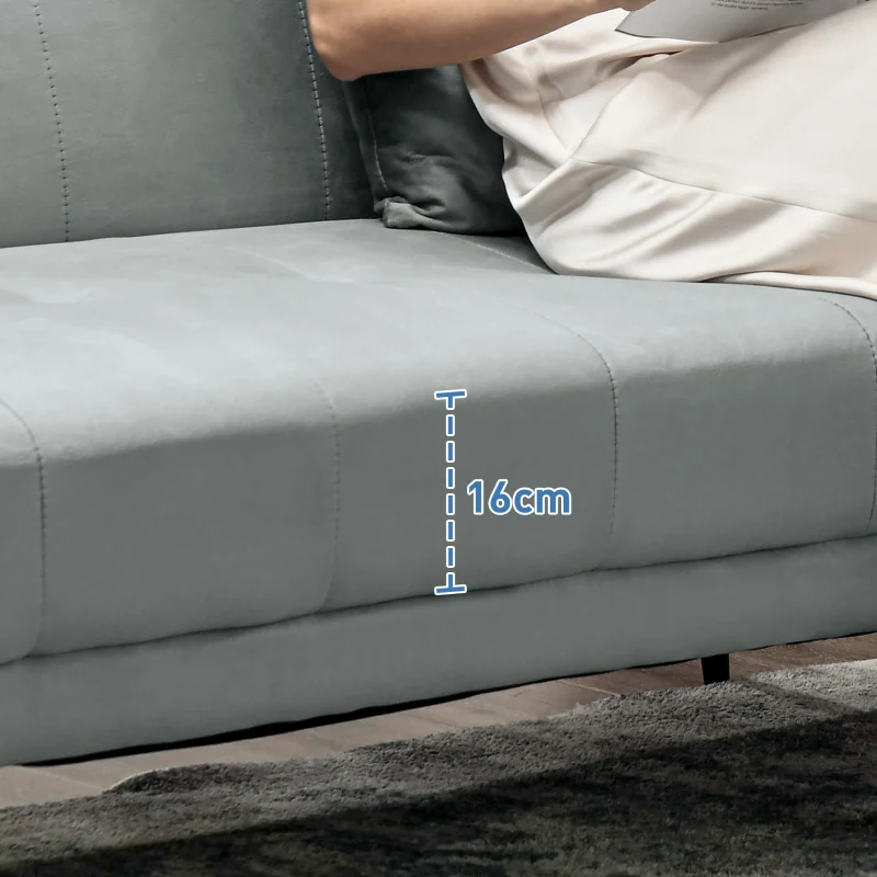 HOMCOM Sofá Cama Convertível Sofá Cama de 3 Lugares com Encosto Ajustável de 3 Níveis e 2 Almofadas Acolchoadas 206x81x83 cm Cinza