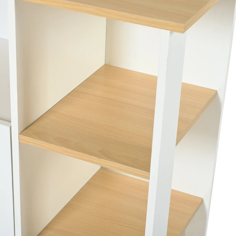 Chariot de Rangement Multifonction pour Cuisine et Salle à Manger, avec Étagères pour Micro-ondes et Rangement, avec Freins, Blanc