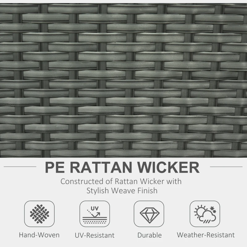 Outsunny Six-piece Outdoor Rattan Dining Set, with Reclining Armchairs - Orange