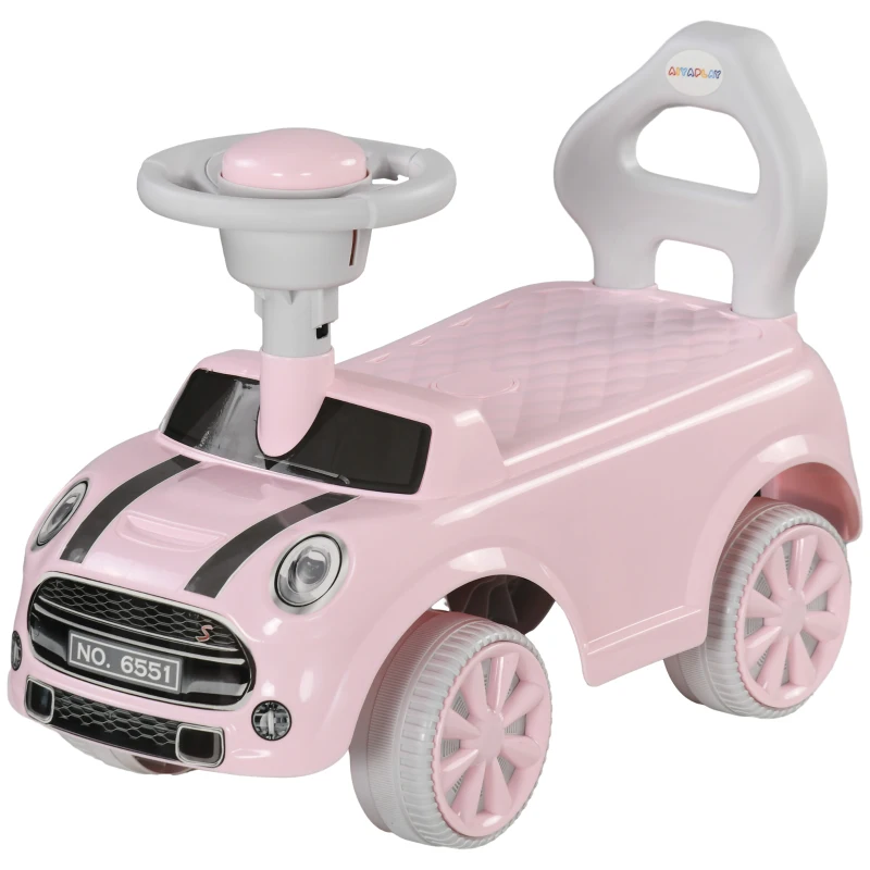 AIYAPLAY Carro Andador para Bebés de 18-36 Meses Carro Andador com Volante Buzina e Sistema Anti-Tombo  53x25x35 cm Rosa