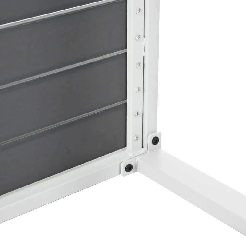 Salon de Jardin Moderne en Fer Zingué et Corde avec Coussins, Composé d'un Canapé Double, Deux Fauteuils et une Table WPC, Pieds Réglables, Blanc+gris