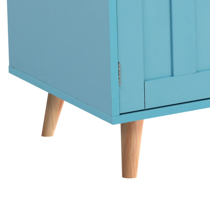 Desserte de Cuisine Multifonctionnelle avec Table Rabattable, Étagères Réglables et Tiroirs, sur 5 Roues, Chariot de Rangement Cuisine, Bleu+Jaune