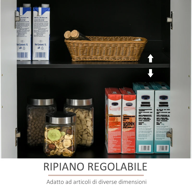 HOMCOM Mobiletto da Cucina Moderno in MDF con 2 Armadietti, 1 Cassetto e Ripiani Regolabili, 90x40x90 cm