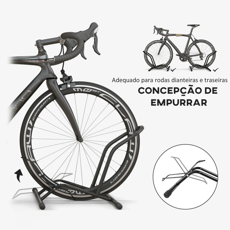 SPORTNOW Estacionamento para Bicicletas Suporte para Bicicletas de Aço para Interior e Exterior 59x41x38 cm Preto