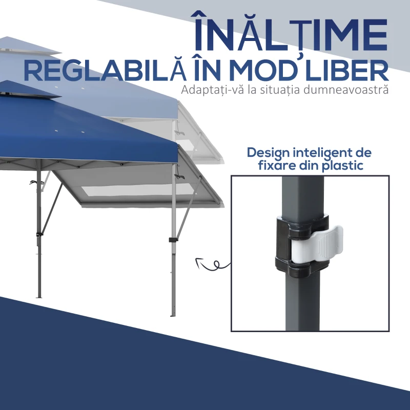 Outsunny Foisor Pliabil de 5 x 3 (m) cu Extindere de Marchize