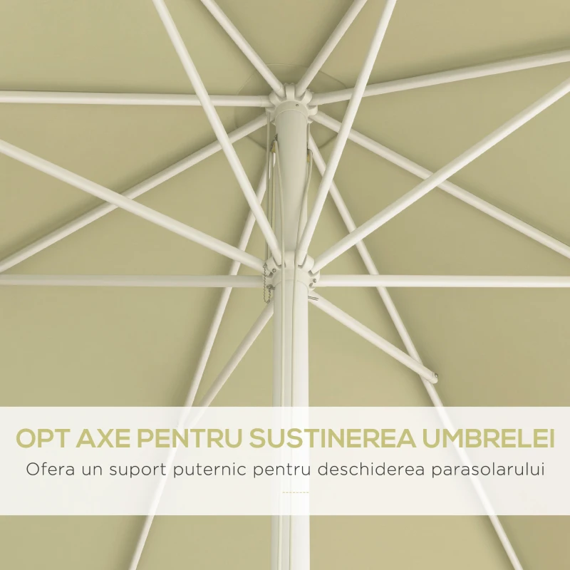 Outsunny Umbrela de soare pentru exterior, din aluminiu, Bej