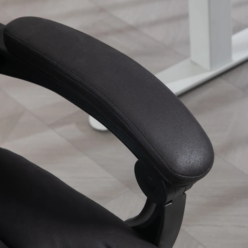 HOMCOM Scaun de Birou Rabatabil cu Suport pentru Picioare și Înălțime Reglabilă, 66x70x111-119 cm, Negru