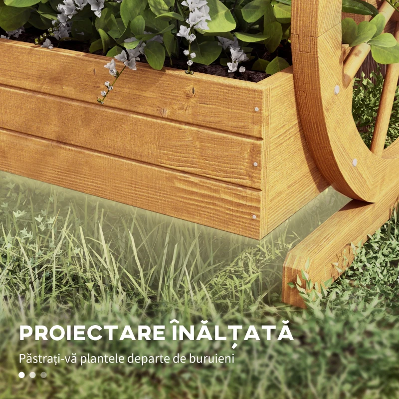 Outsunny Pat de Gradina pe 3 Niveluri, Lemn de Tec