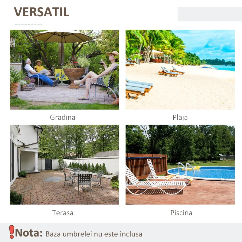 Outsunny Umbrela de Gradina Inclinabila 2.3x2 m