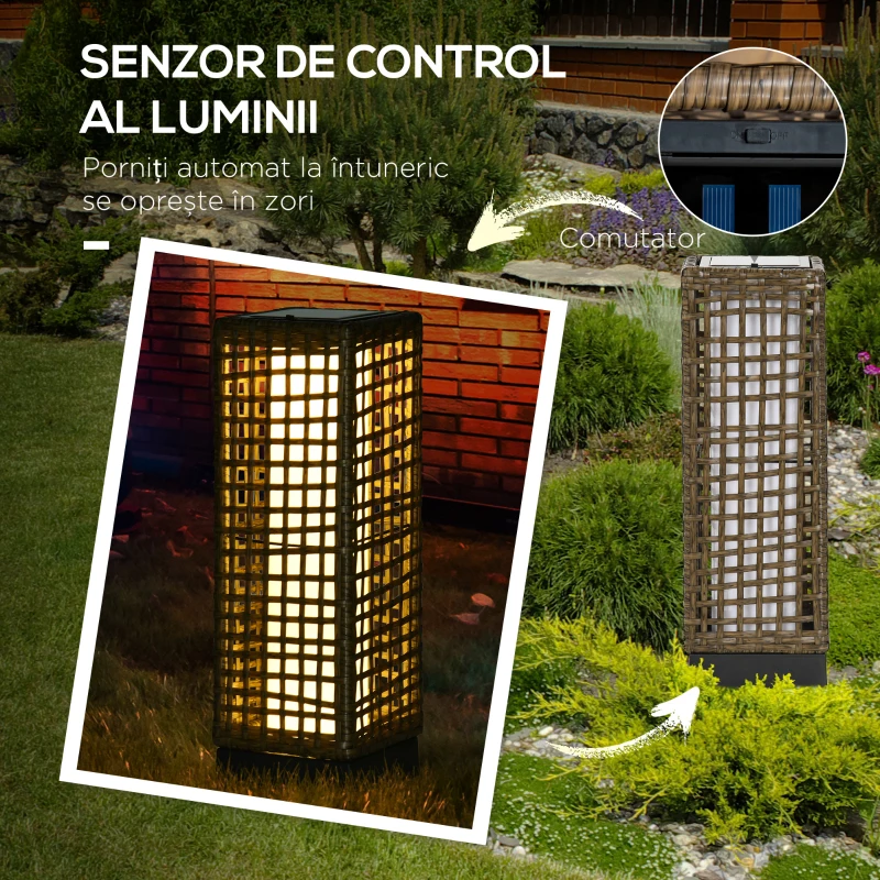 Outsunny Lampa de Gradina cu Energie Solara