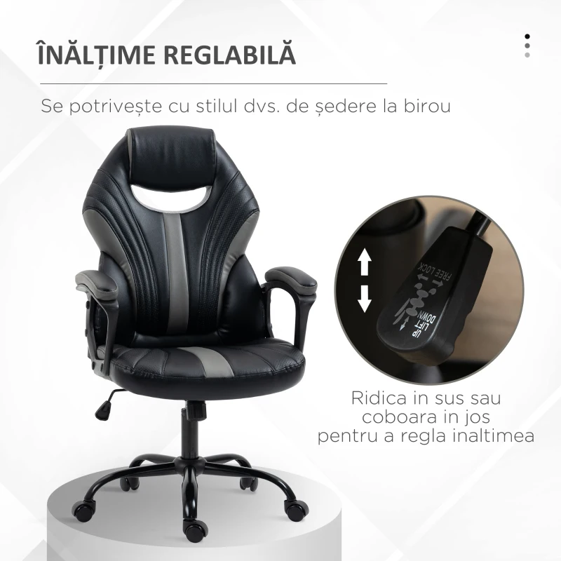 Vinsetto Scaun de Birou Stil Gaming din Imitatie Piele PU
