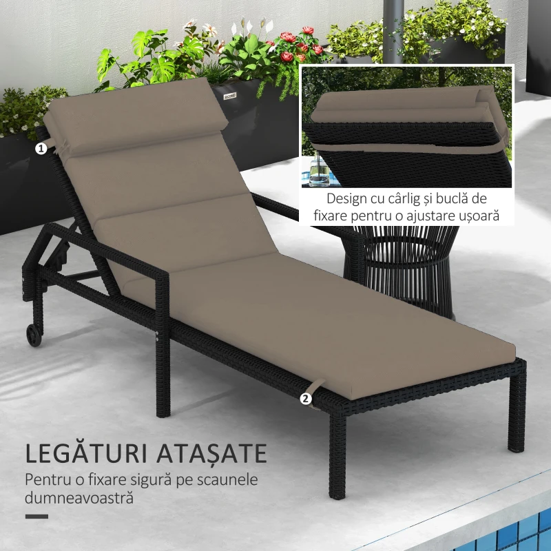 Outsunny Perna pentru sezlongul de exterior, Gri inchis