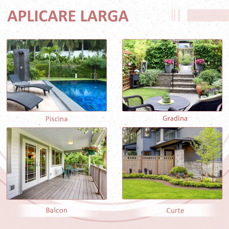 Outsunny Masuta pentru Gradina Pliabila din Ratan Sintetic