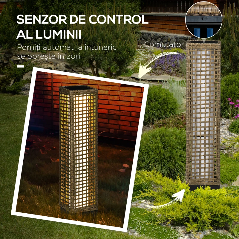Outsunny Lampa de Gradina cu Energie Solara