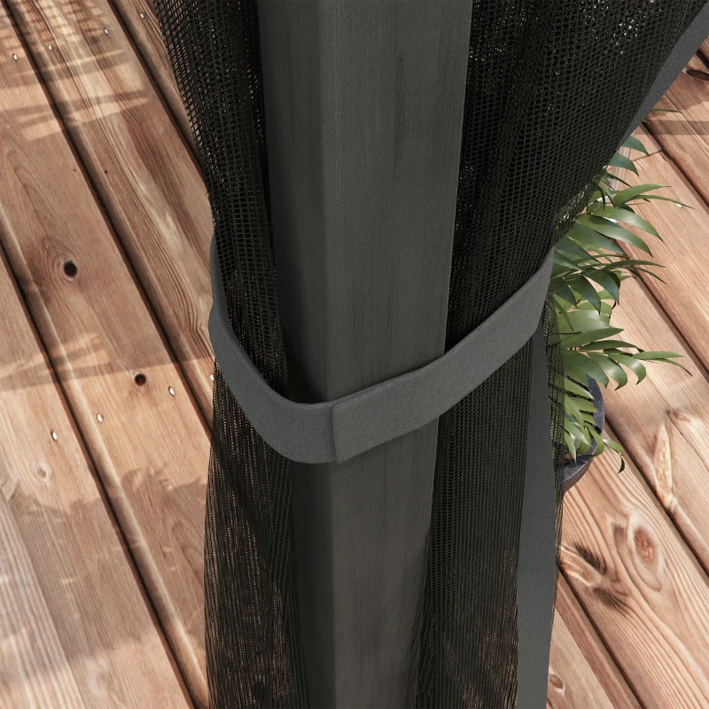 Outsunny Pergola 3 x 4 m cu copertina retractabila, Gri inchis