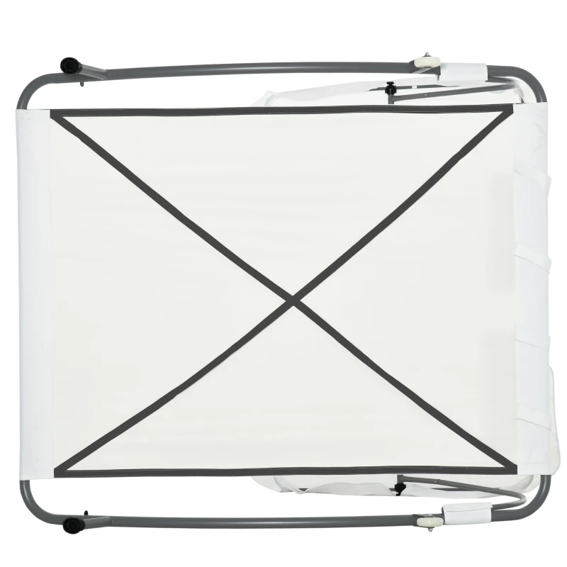 Outsunny Bain de Soleil 2 Places lit de Jardin Design Contemporain Toit réglable 2 roulettes 2 oreillers Acier époxy Polyester crème
