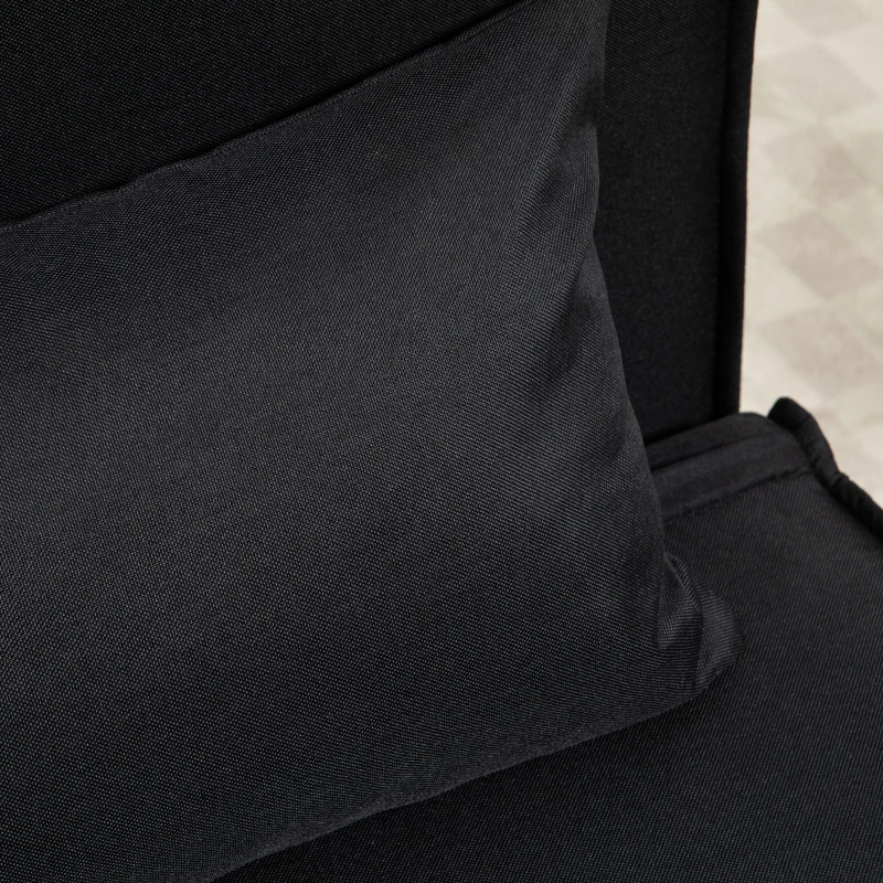 HOMCOM Relaksacyjny fotel z funkcją łóżka, dla 1 osoby, nowoczesny design, do 350 kg, 94x78x80 cm, Czarny