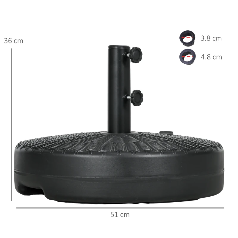 Outsunny Baza rotunda 29kg pentru umbrela de soare, Negru