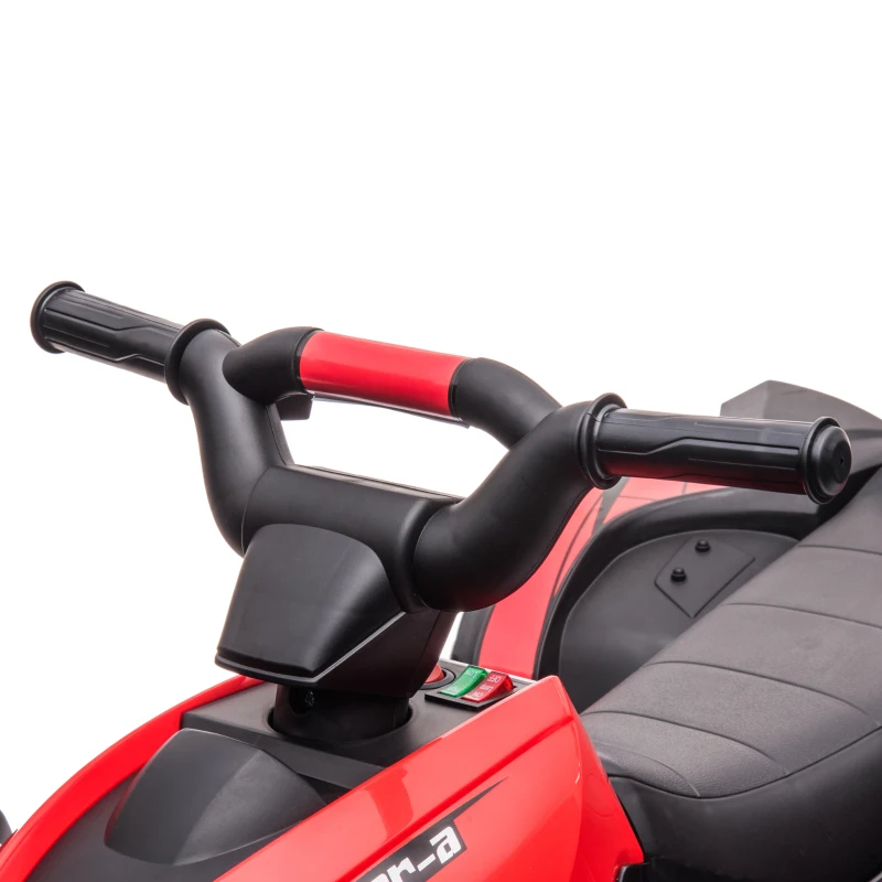 HOMCOM Elektro-Kinderquad, LED-Scheinwerfer, MP3-Player, Stoßdämpfer, ergonomischer Sitz, Rot+Schwarz(m-10)