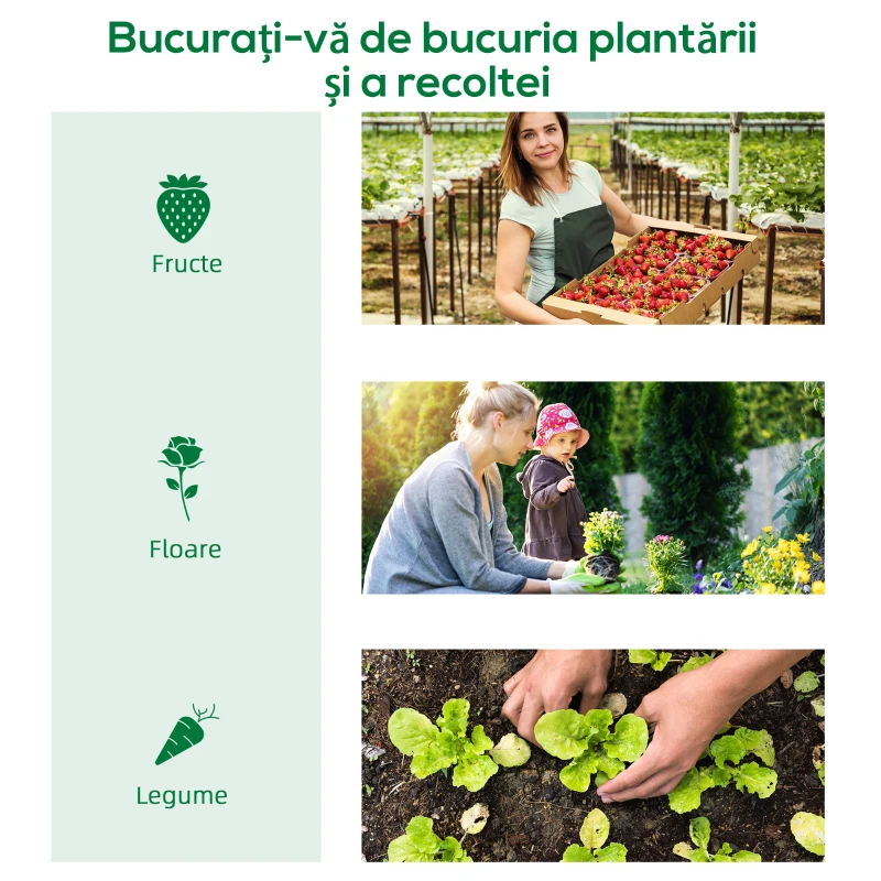 Outsunny Seră Tip Tunel din Polietilenă Cu Uși și Ferestre din Plasă, Cort cu Capac din PE și Cadru de Oțel, Verde 1,8x1,8x2 m