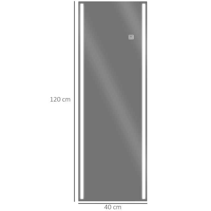 HOMCOM Oglinda cu lumina LED, 120 x 140 cm de perete cu 2 culori