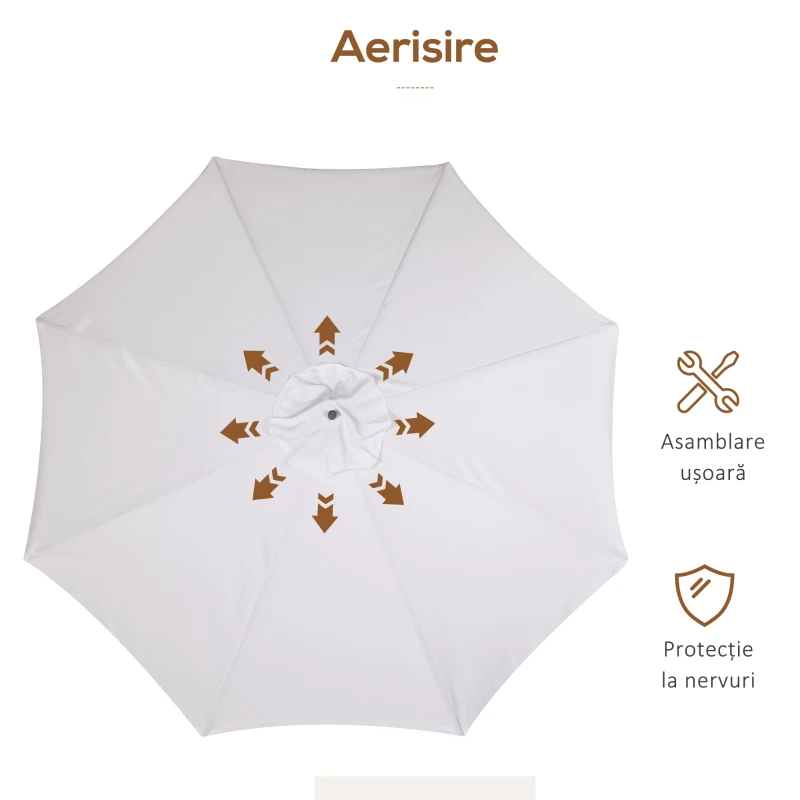 Outsunny Umbrela de Gradina cu Inaltimea Reglabila cu Baldachin