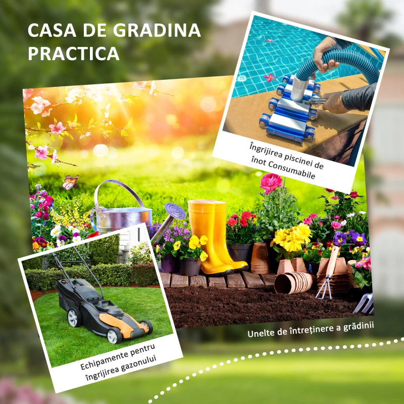 Outsunny Magazie din Metal pentru Gradina, Gri(m-4)