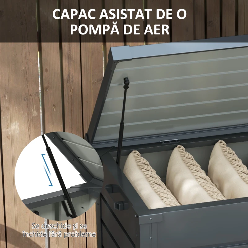 Outsunny Cutie de depozitare 331 de litri pentru exterior cu roti
