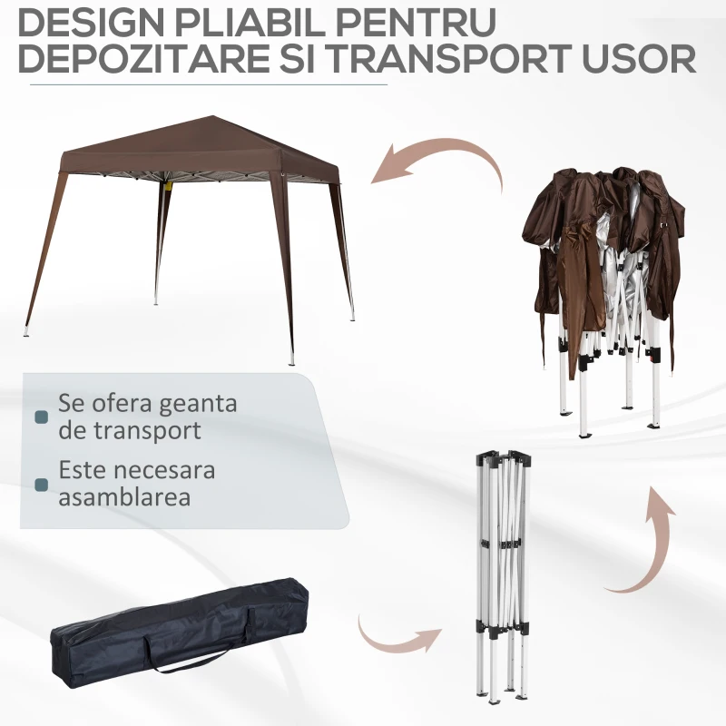 Outsunny Foisor Pliabil 2.4x2.4m, Foisor de Gradina Structura