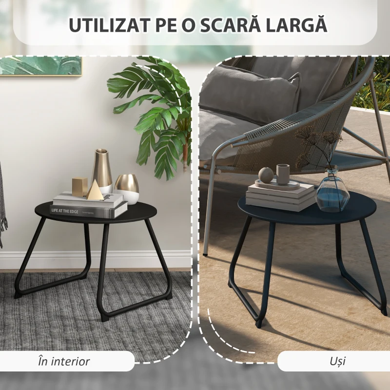 Outsunny Masuta rotunda pentru terasa, Masuta laterala pentru ext