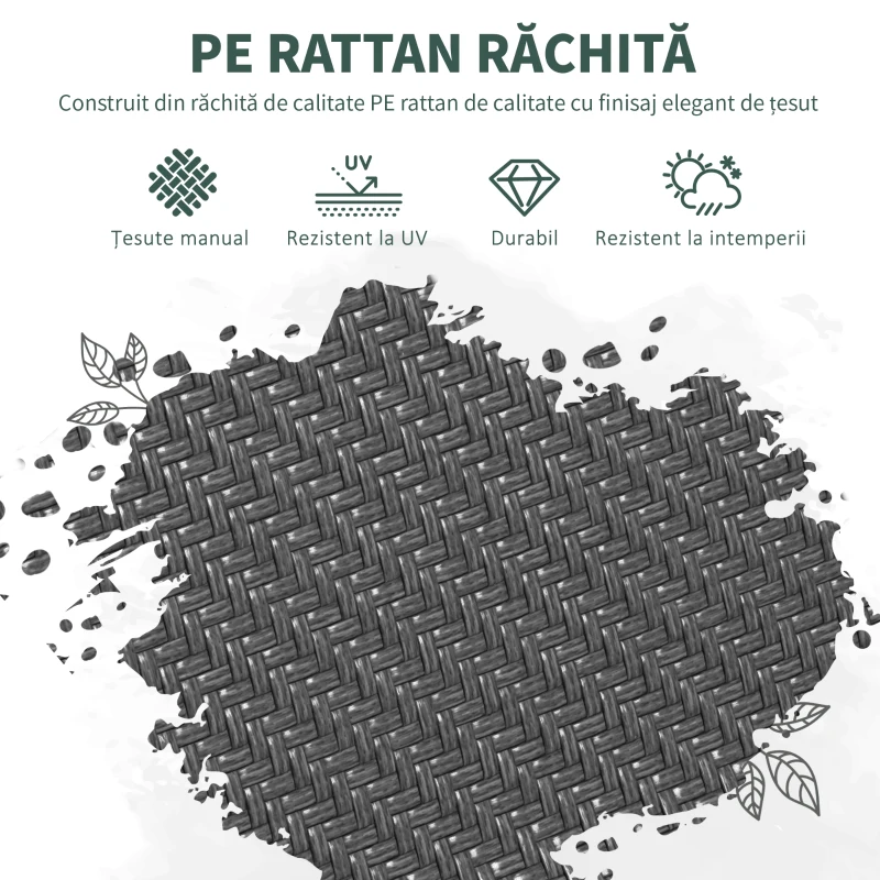 Outsunny Set de 4 scaune stivuibile pentru exterior, Scaune de gr