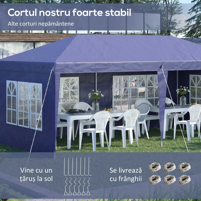 Outsunny Foisor de Gradina 6x3 m Reglabil in Inaltime