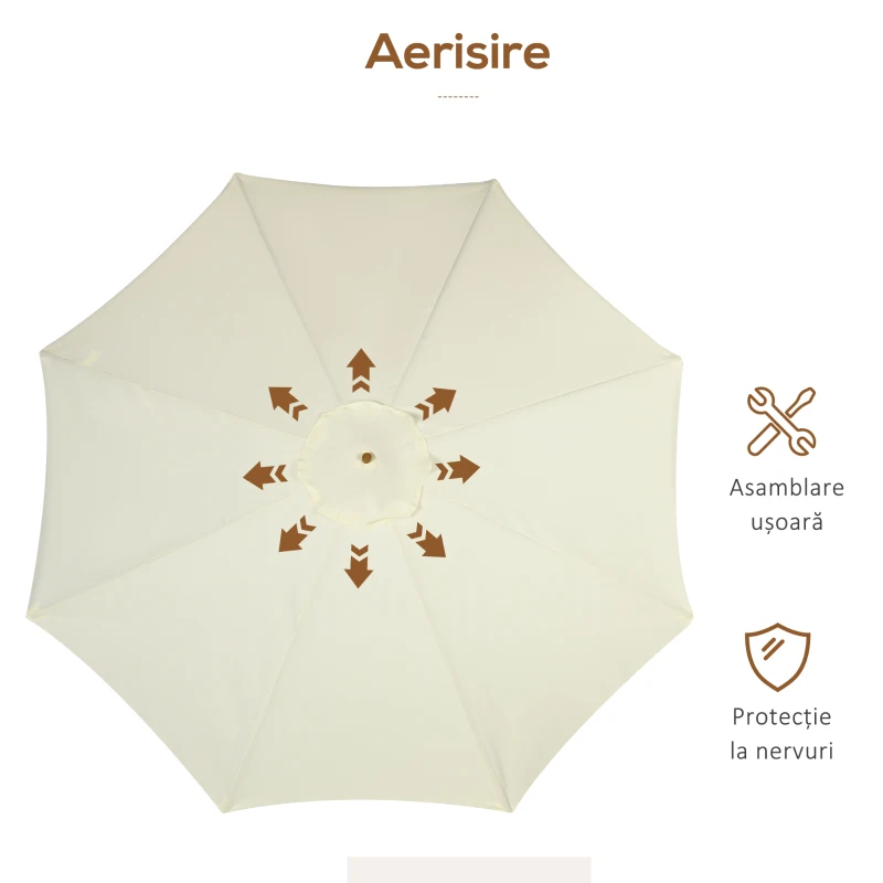 Outsunny Umbrela de Gradina cu Inaltimea Reglabila cu Baldachin