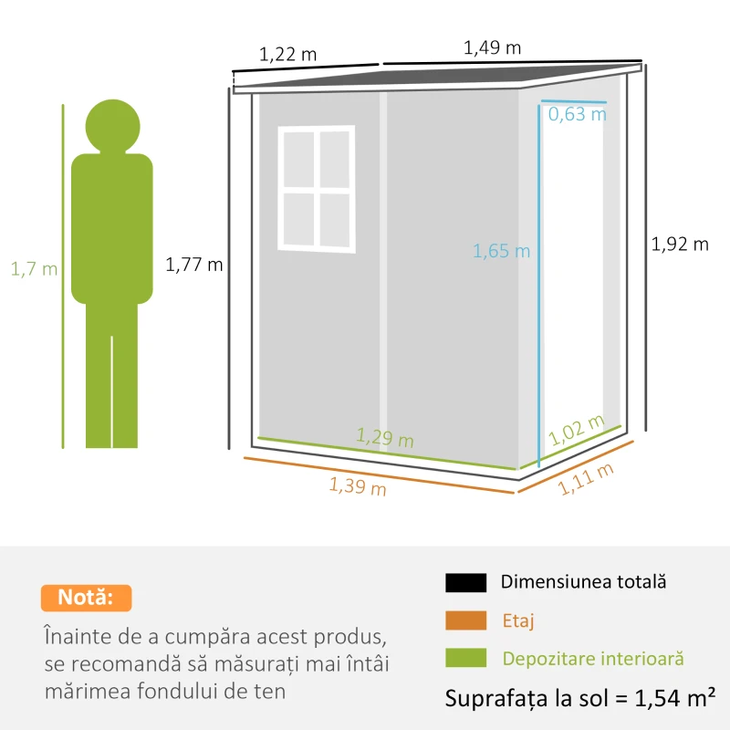 Outsunny Magazie din Metal pentru Gradina, Gri(m-3)