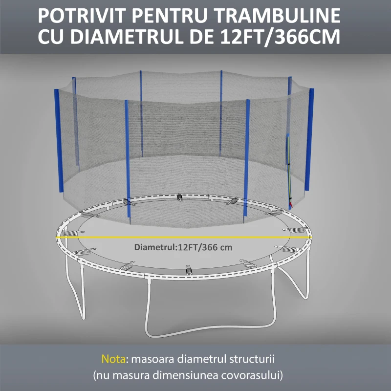 SPORTNOW Plasa de siguranta pentru trambulina 366cm, Albastru