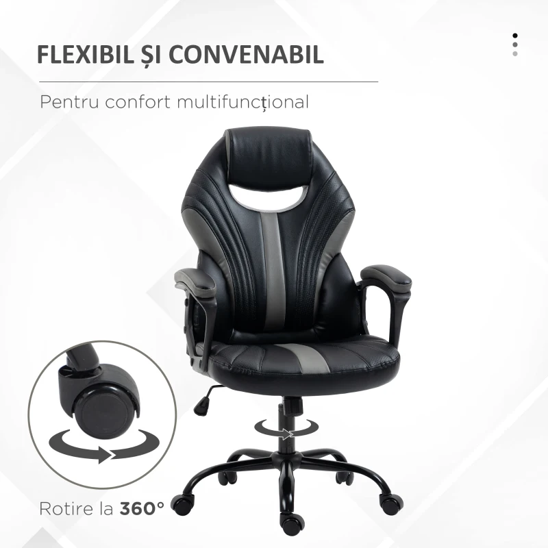 Vinsetto Scaun de Birou Stil Gaming din Imitatie Piele PU