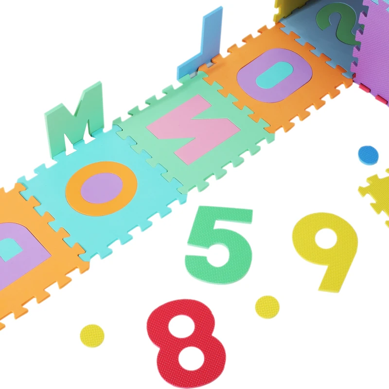 HOMCOM Tapis de Sol en Mousse Tapis Puzzle interconnectables dim. 31L x 31l x 1H cm 36 pièces Grande Surface 3,24 m² Multicolore