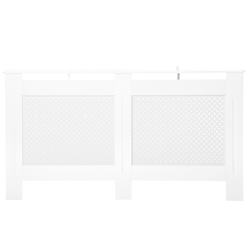 HOMCOM Mască pentru Calorifer din Lemn MDF cu Raft Superior, 151,5x82x19 cm, Alb(m-11)