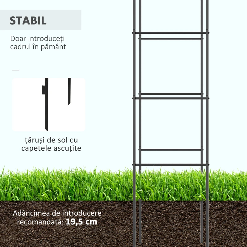 Outsunny Arc pentru Trandafiri Cataratori din Metal