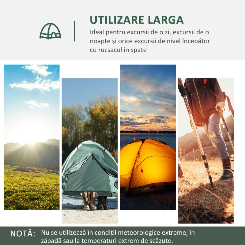 Outsunny Cort pentru Camping 2 Locuri, Cort in Forma de Iglu