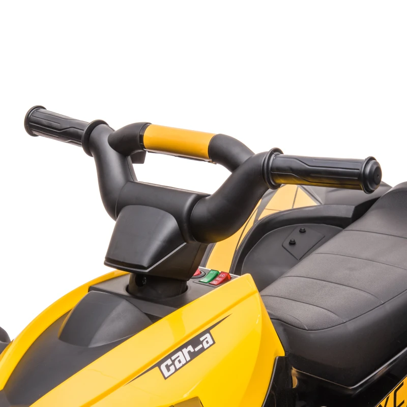 HOMCOM Elektro-Kinderquad, LED-Scheinwerfer, MP3-Player, Stoßdämpfer, ergonomischer Sitz, Gelb+Schwarz(m-10)