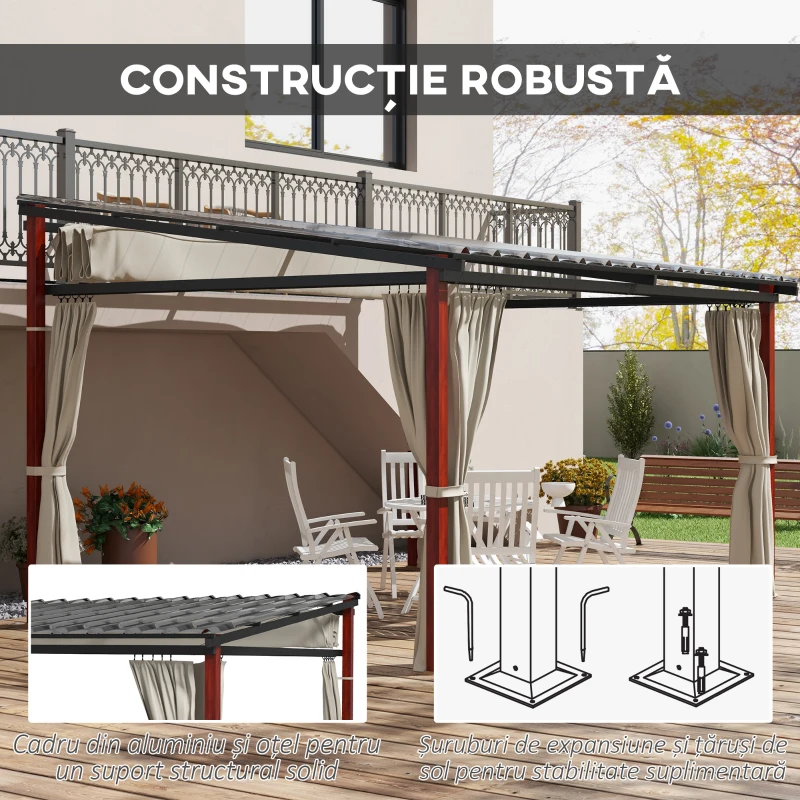 Outsunny Pergola de Gradina cu Pereti Laterali