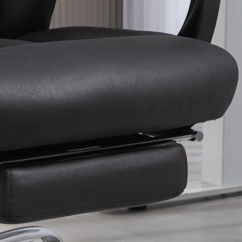 HOMCOM Scaun de Birou Rabatabil cu Suport pentru Picioare și Înălțime Reglabilă, 66x70x111-119 cm, Negru