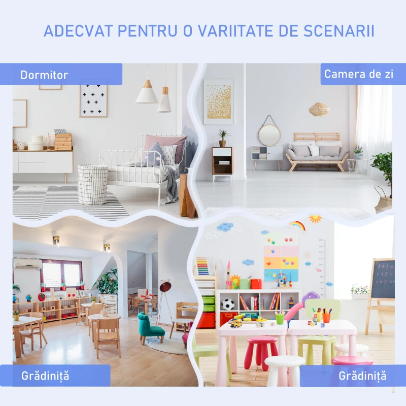 HOMCOM Set 4 Piese cu Masuta pentru Copii, 2 Scaune si Banca