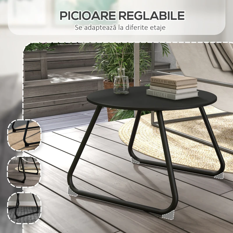 Outsunny Masuta rotunda pentru terasa, Masuta laterala pentru ext