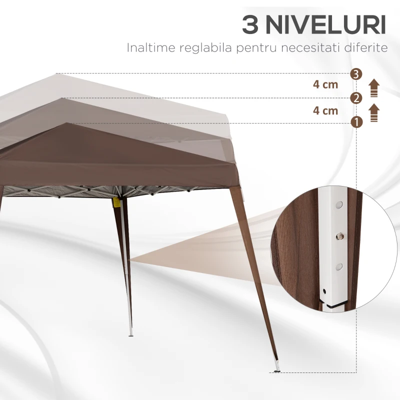 Outsunny Foisor Pliabil 2.4x2.4m, Foisor de Gradina Structura