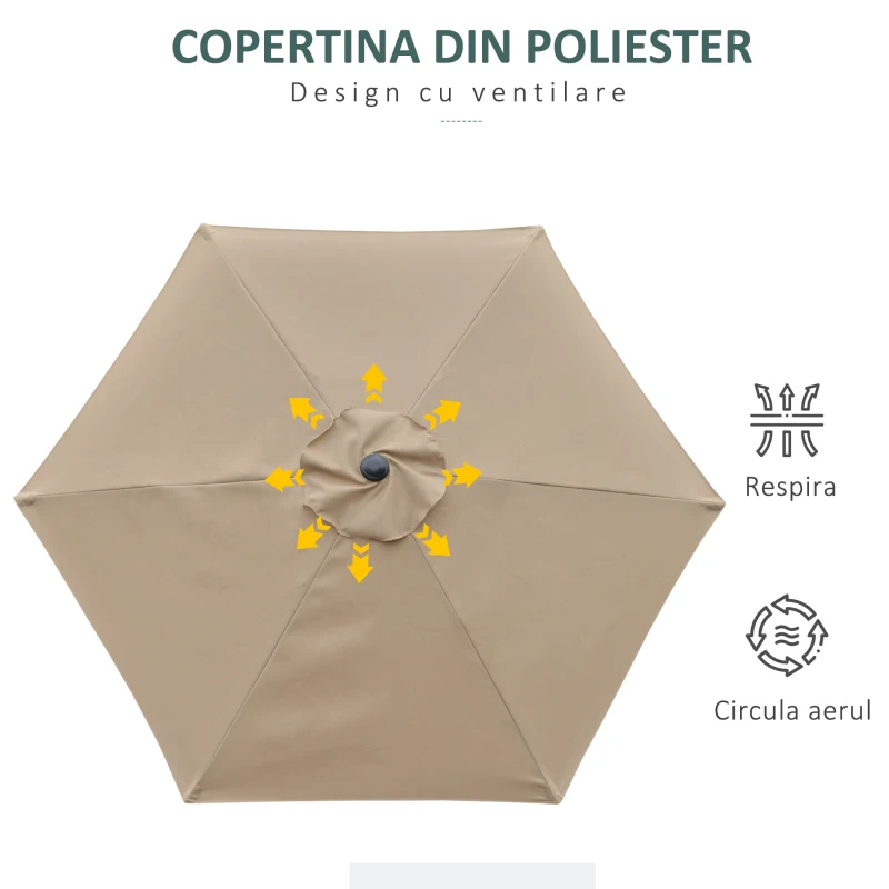 Outsunny Umbrela de Gradina Inclinabila 2.3x2 m